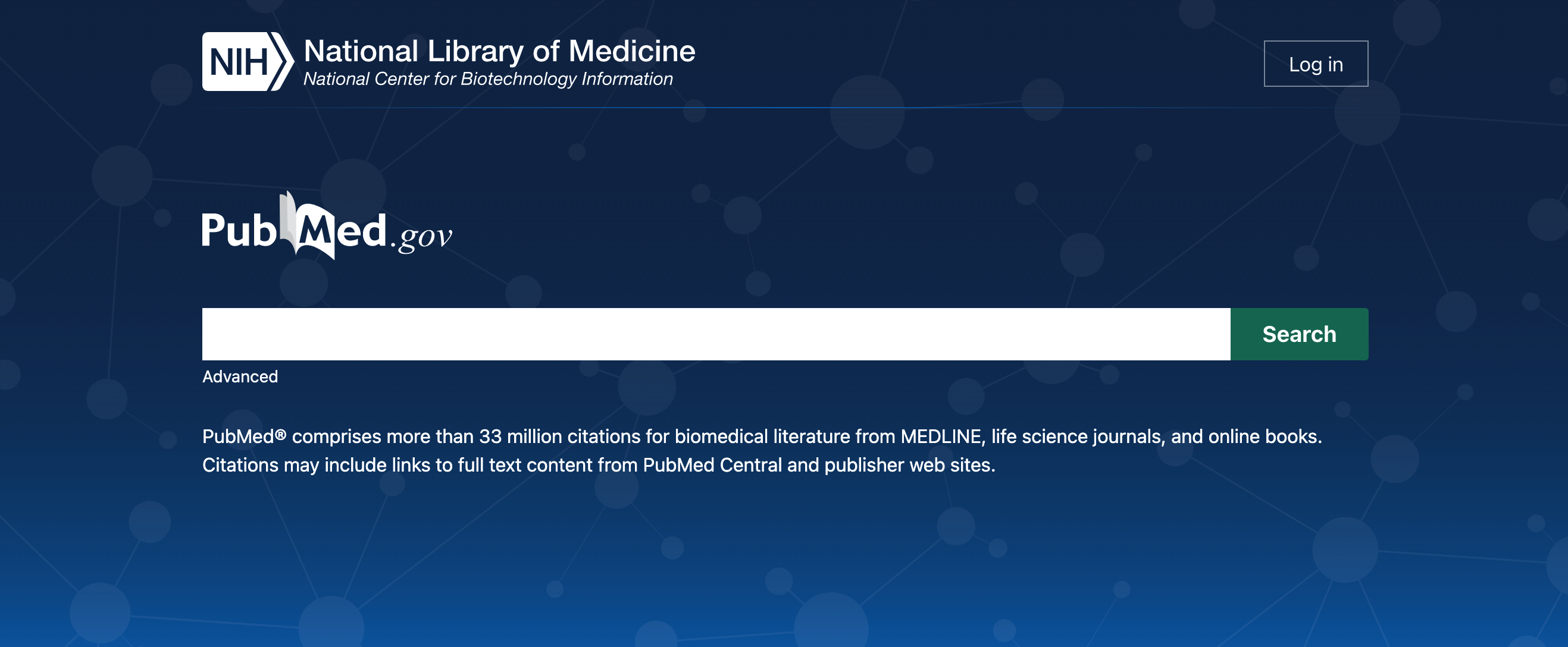 PubMed search box